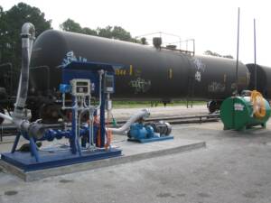 Tank car transload